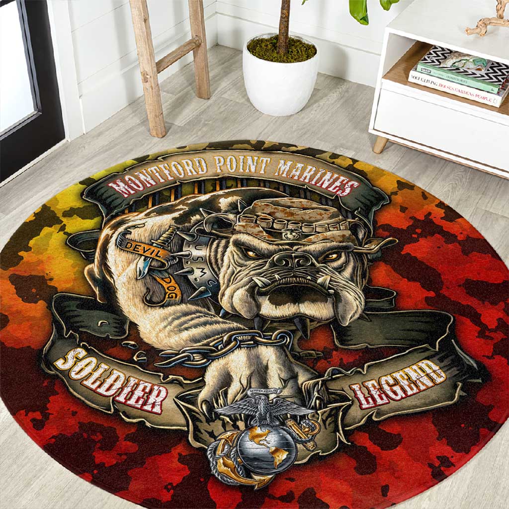 Montford Point Marines Round Carpet Afro Devil Dog Soldier Legend DT02