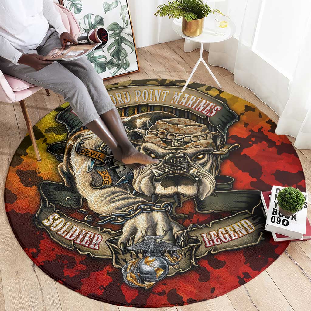 Montford Point Marines Round Carpet Afro Devil Dog Soldier Legend DT02