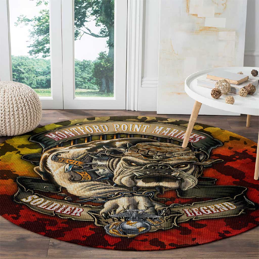 Montford Point Marines Round Carpet Afro Devil Dog Soldier Legend DT02