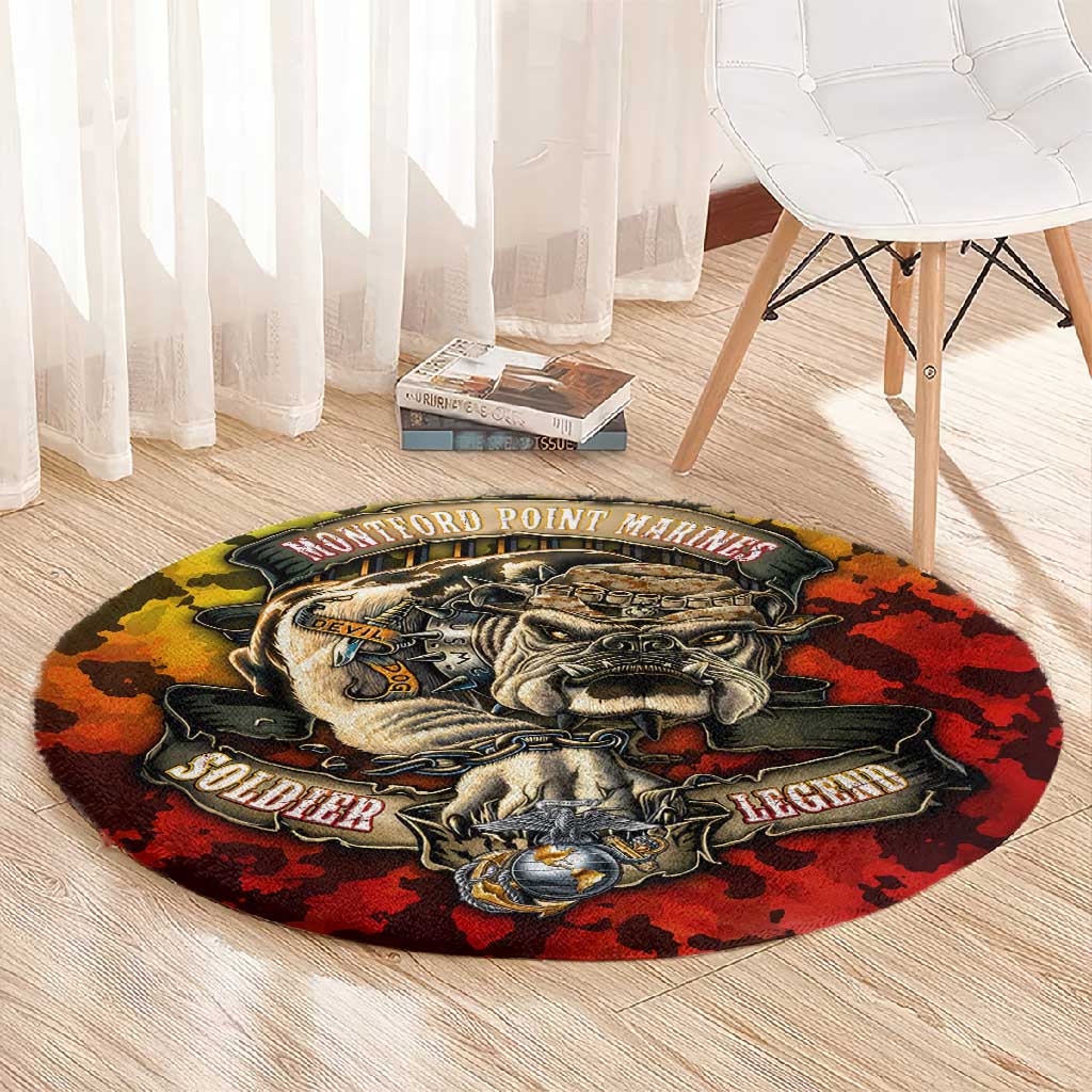 Montford Point Marines Round Carpet Afro Devil Dog Soldier Legend DT02