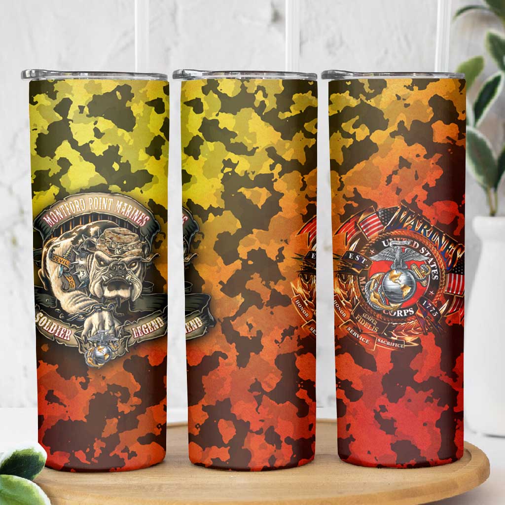 Montford Point Marines Skinny Tumbler Afro Devil Dog Soldier Legend DT02