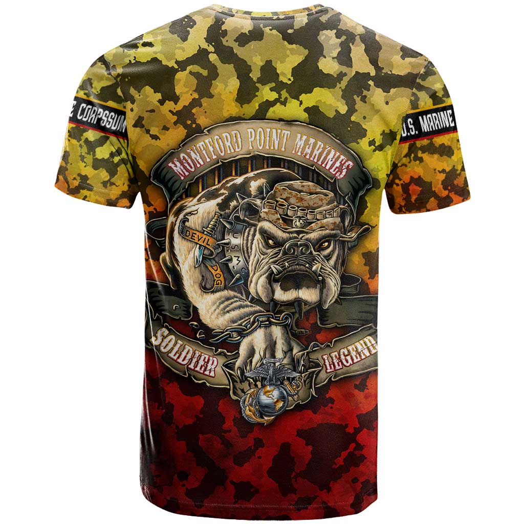 Montford Point Marines T shirt Afro Devil Dog Soldier Legend DT02