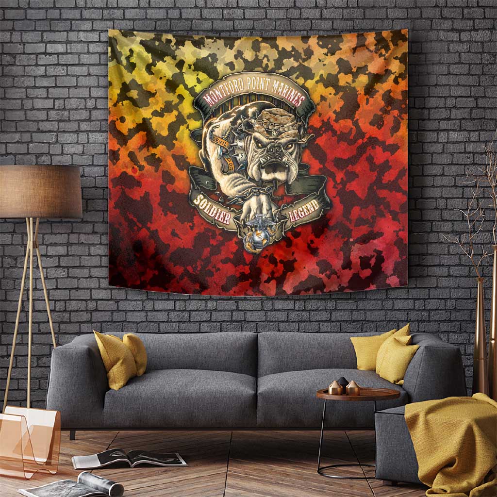 Montford Point Marines Tapestry Afro Devil Dog Soldier Legend DT02
