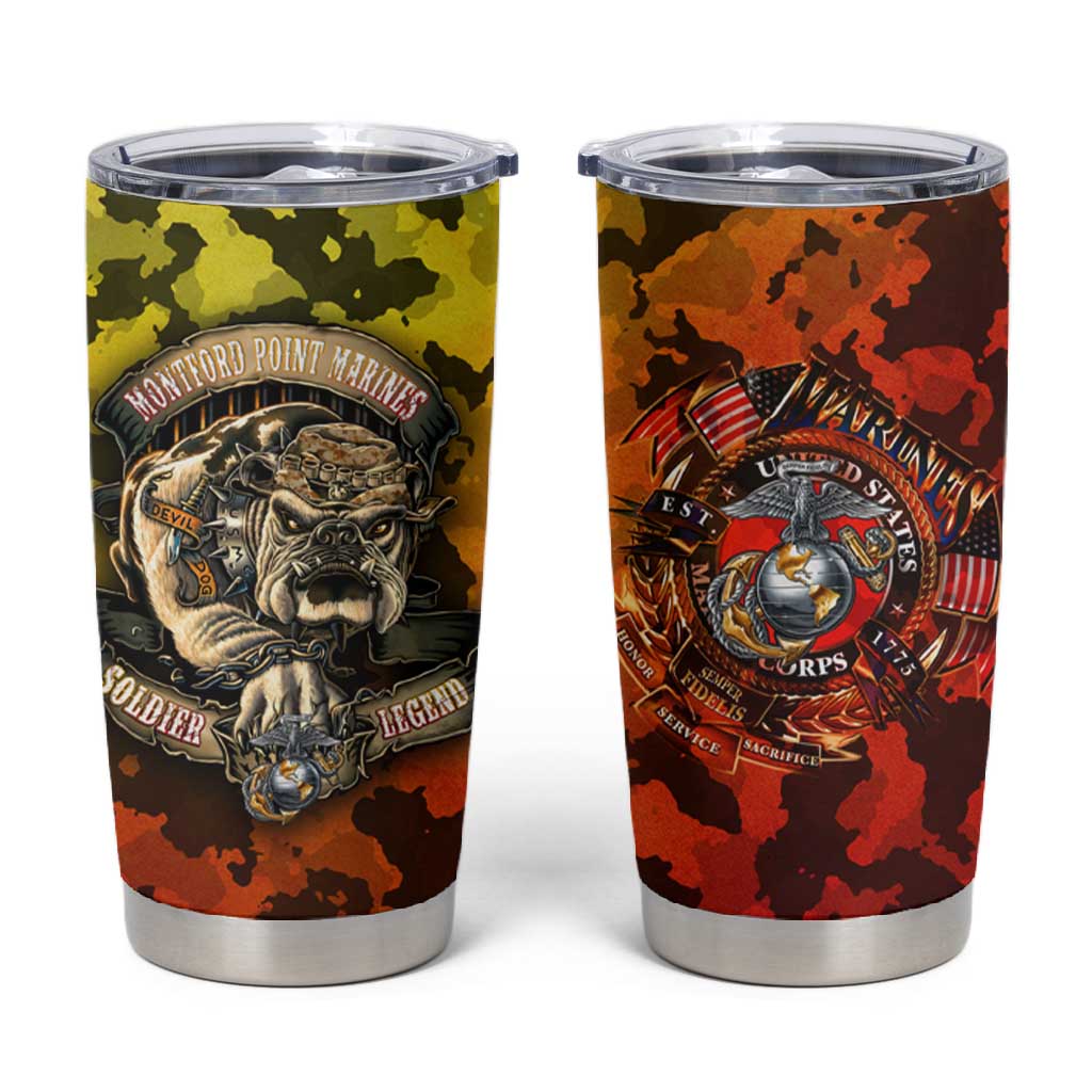 Montford Point Marines Tumbler Cup Afro Devil Dog Soldier Legend DT02