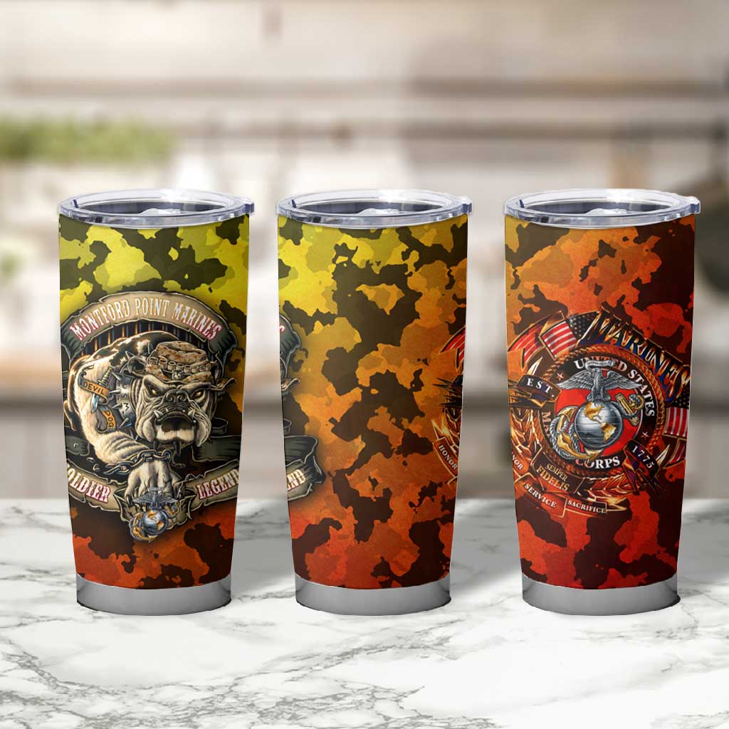 Montford Point Marines Tumbler Cup Afro Devil Dog Soldier Legend DT02