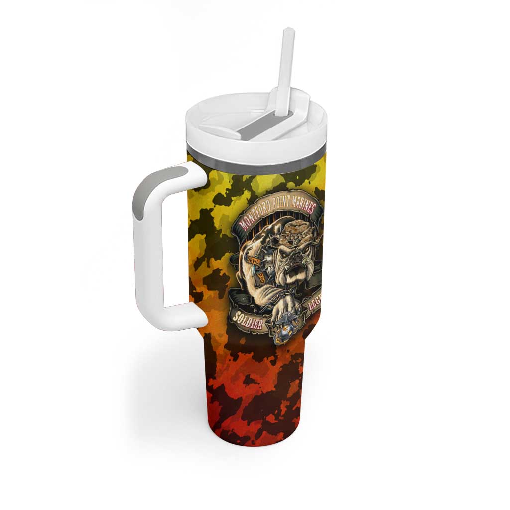 Montford Point Marines Tumbler With Handle Afro Devil Dog Soldier Legend DT02