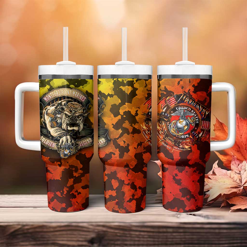 Montford Point Marines Tumbler With Handle Afro Devil Dog Soldier Legend DT02