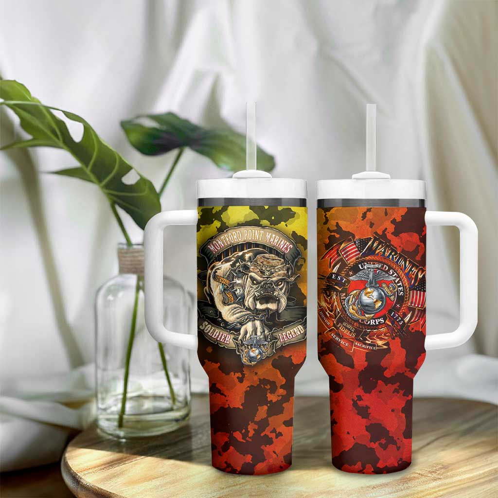 Montford Point Marines Tumbler With Handle Afro Devil Dog Soldier Legend DT02