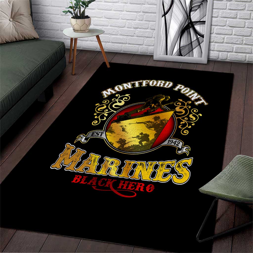 Montford Point Marines Area Rug Afro First to Fight Prejudice DT02