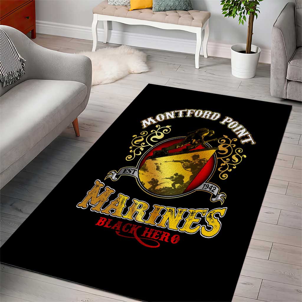 Montford Point Marines Area Rug Afro First to Fight Prejudice DT02