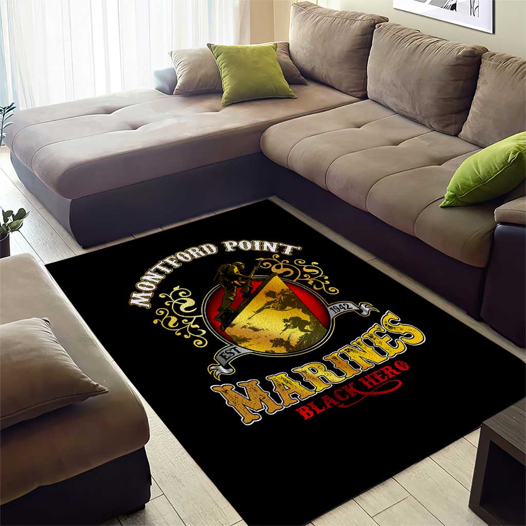 Montford Point Marines Area Rug Afro First to Fight Prejudice DT02