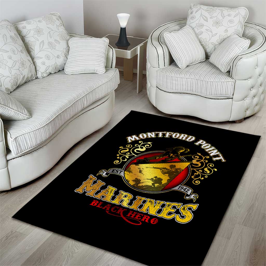 Montford Point Marines Area Rug Afro First to Fight Prejudice DT02