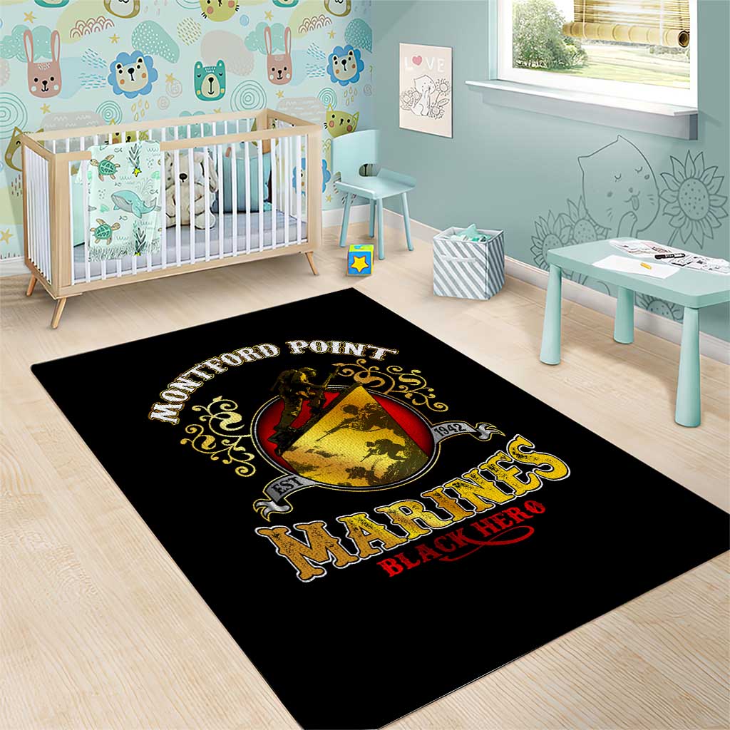 Montford Point Marines Area Rug Afro First to Fight Prejudice DT02
