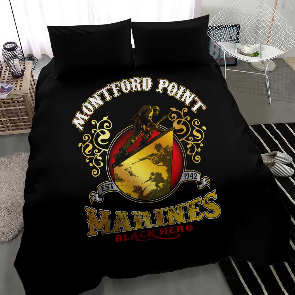 Montford Point Marines Bedding Set Afro First to Fight Prejudice DT02