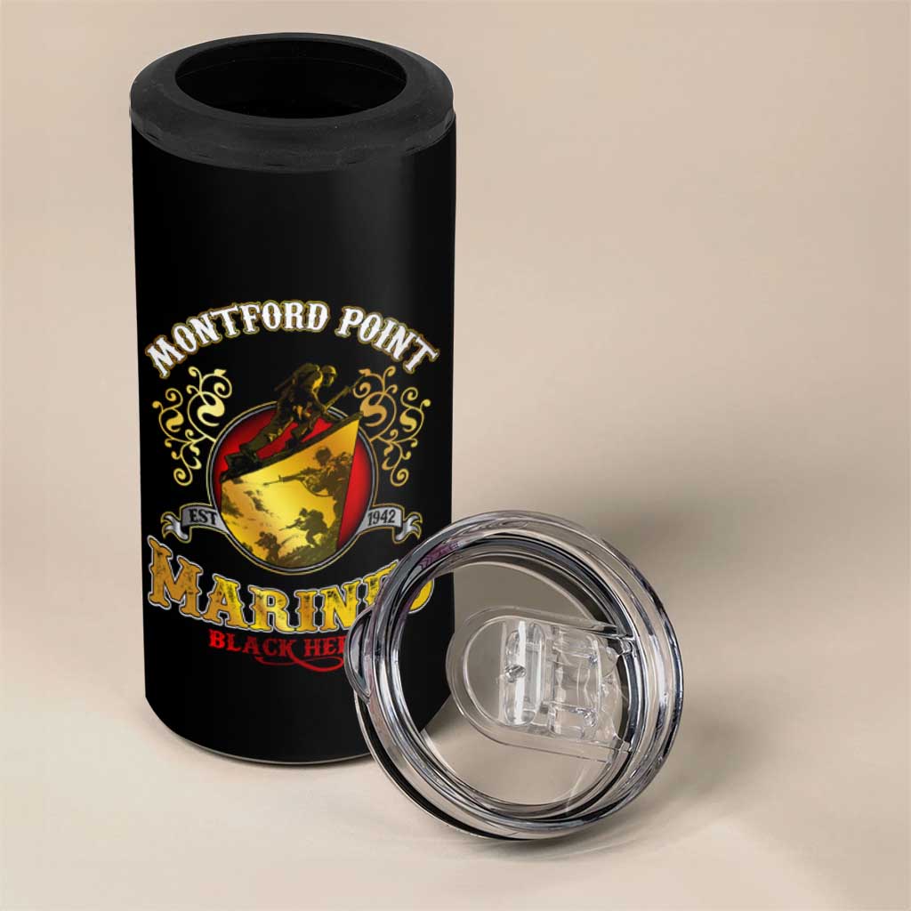 Montford Point Marines 4 in 1 Can Cooler Tumbler Afro First to Fight Prejudice DT02