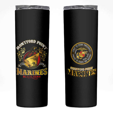 Montford Point Marines Skinny Tumbler Afro First to Fight Prejudice DT02