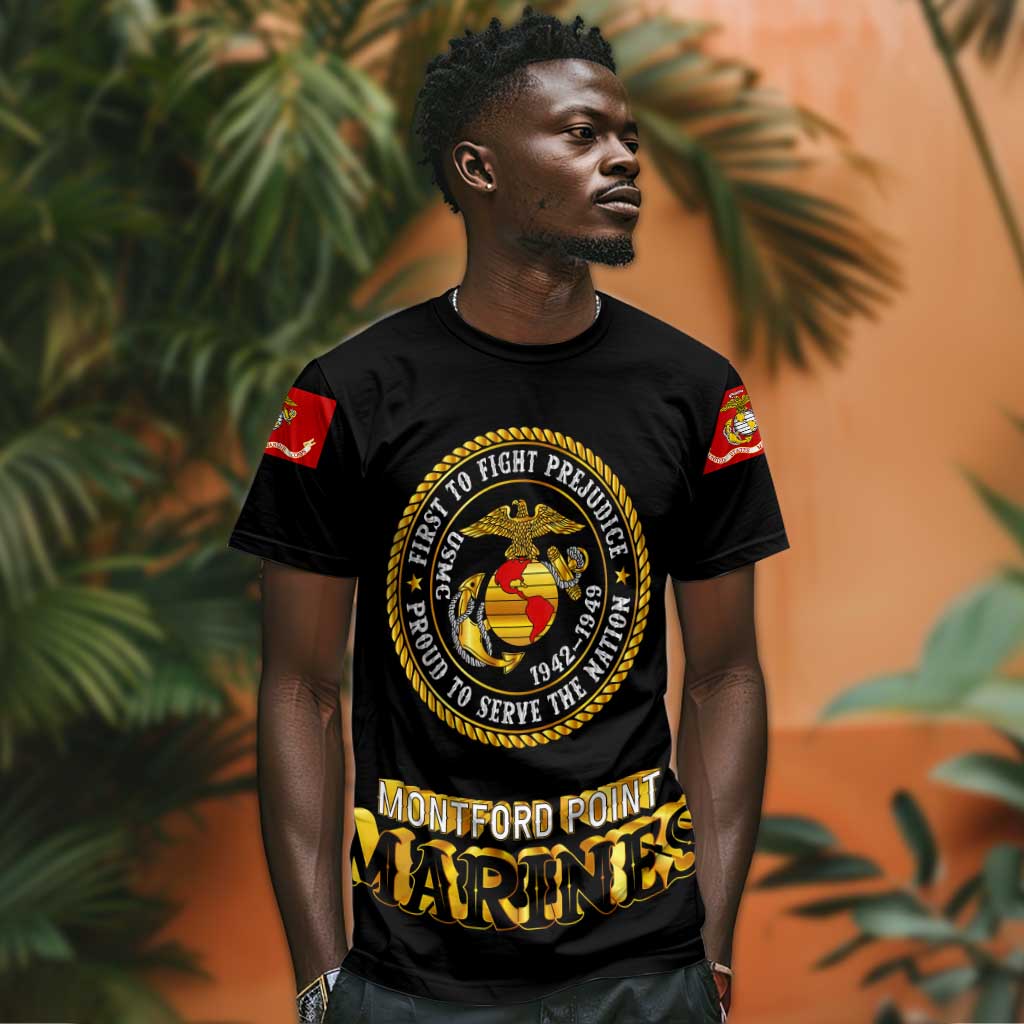 Montford Point Marines T shirt Afro First to Fight Prejudice DT02