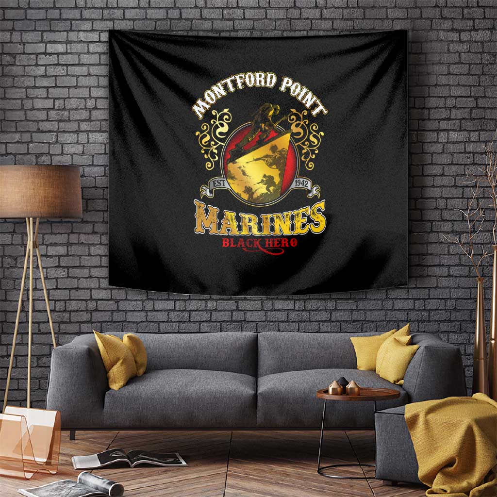 Montford Point Marines Tapestry Afro First to Fight Prejudice DT02