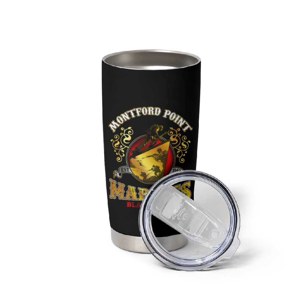 Montford Point Marines Tumbler Cup Afro First to Fight Prejudice DT02