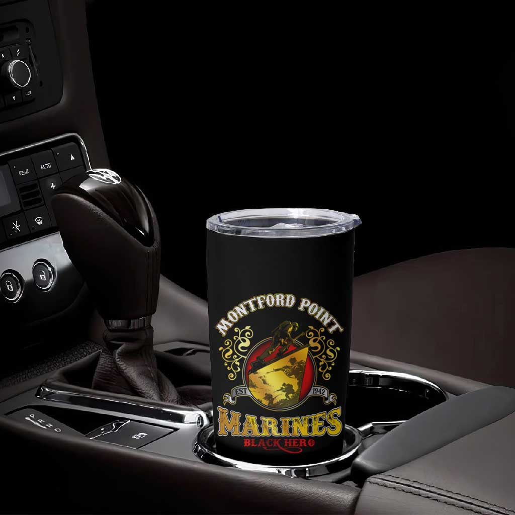 Montford Point Marines Tumbler Cup Afro First to Fight Prejudice DT02