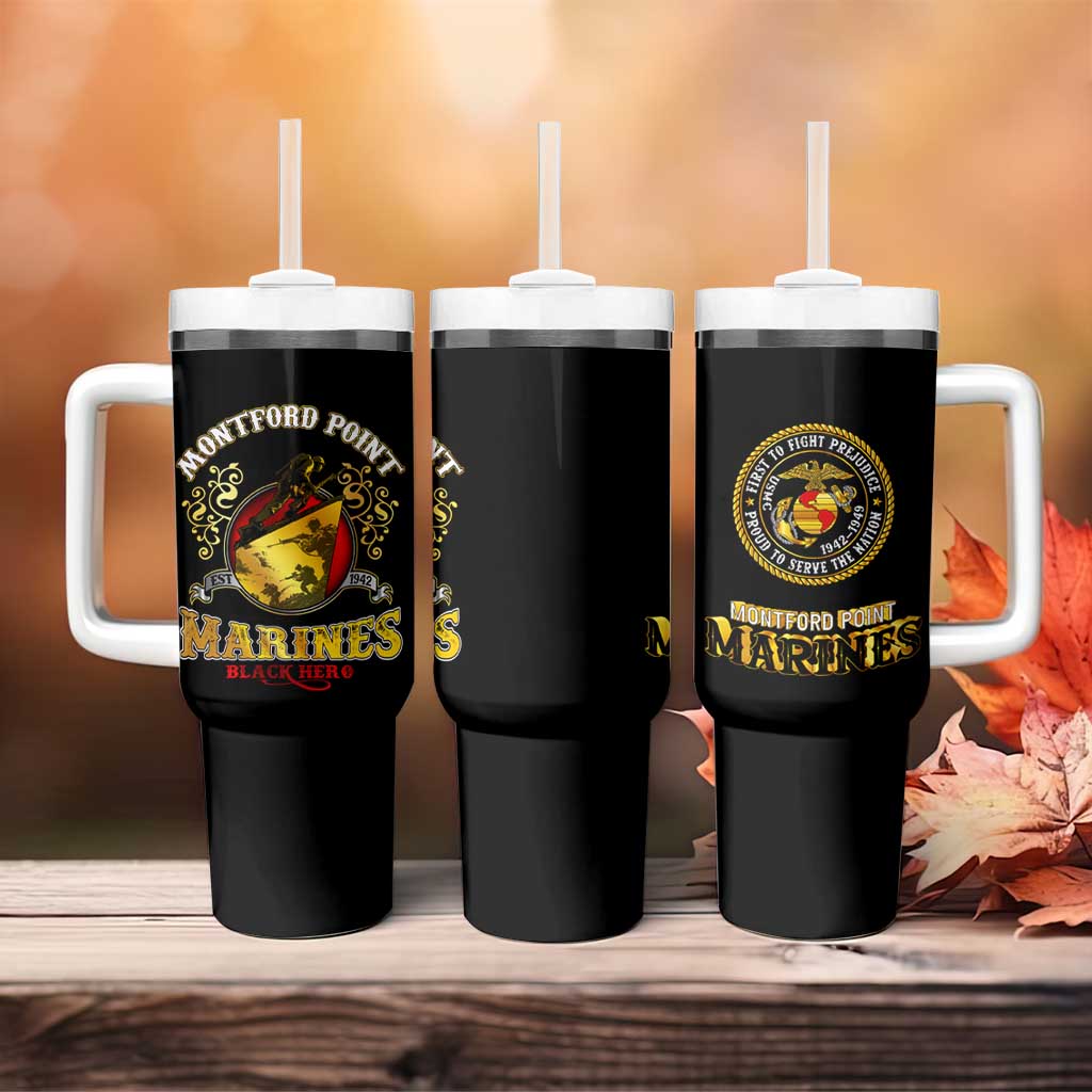 Montford Point Marines Tumbler With Handle Afro First to Fight Prejudice DT02
