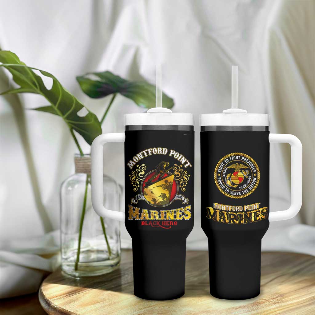 Montford Point Marines Tumbler With Handle Afro First to Fight Prejudice DT02