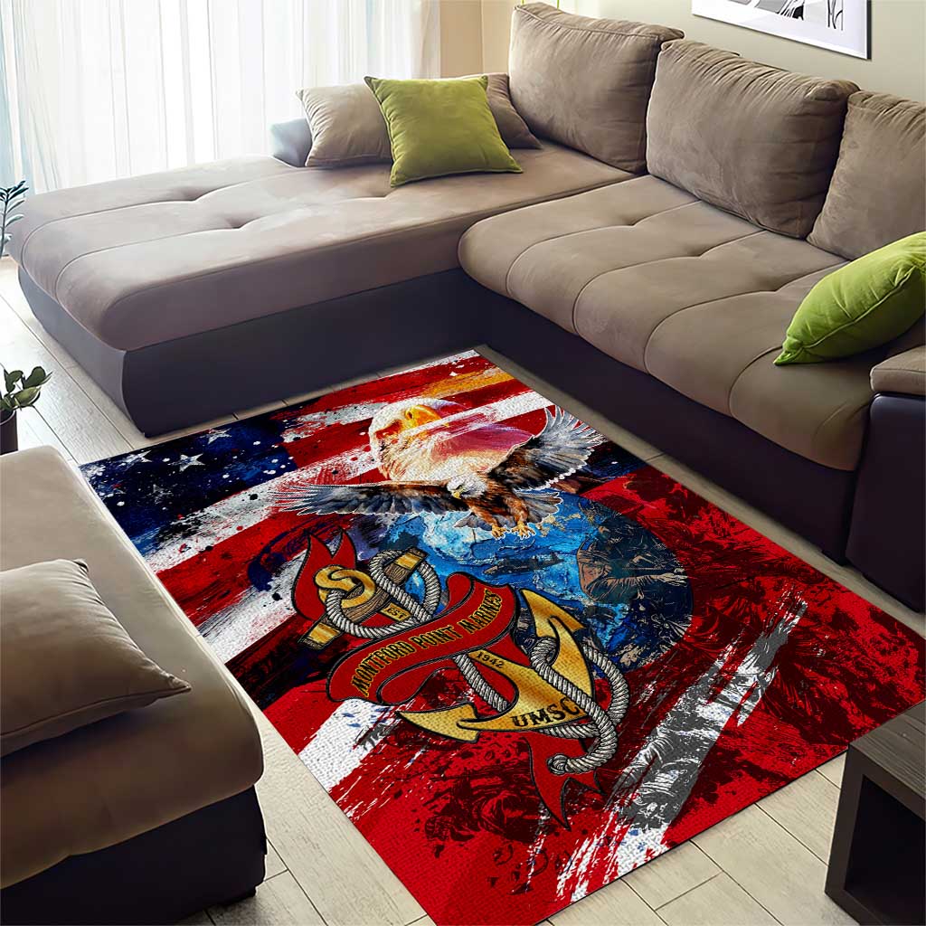 Montford Point Marines Area Rug African American Eagle Anchor Tribute DT02