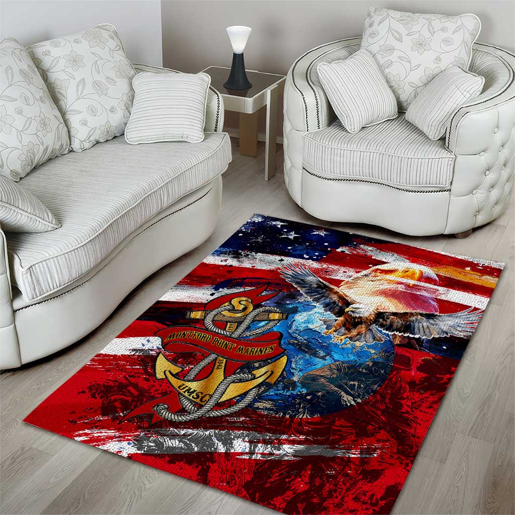 Montford Point Marines Area Rug African American Eagle Anchor Tribute DT02