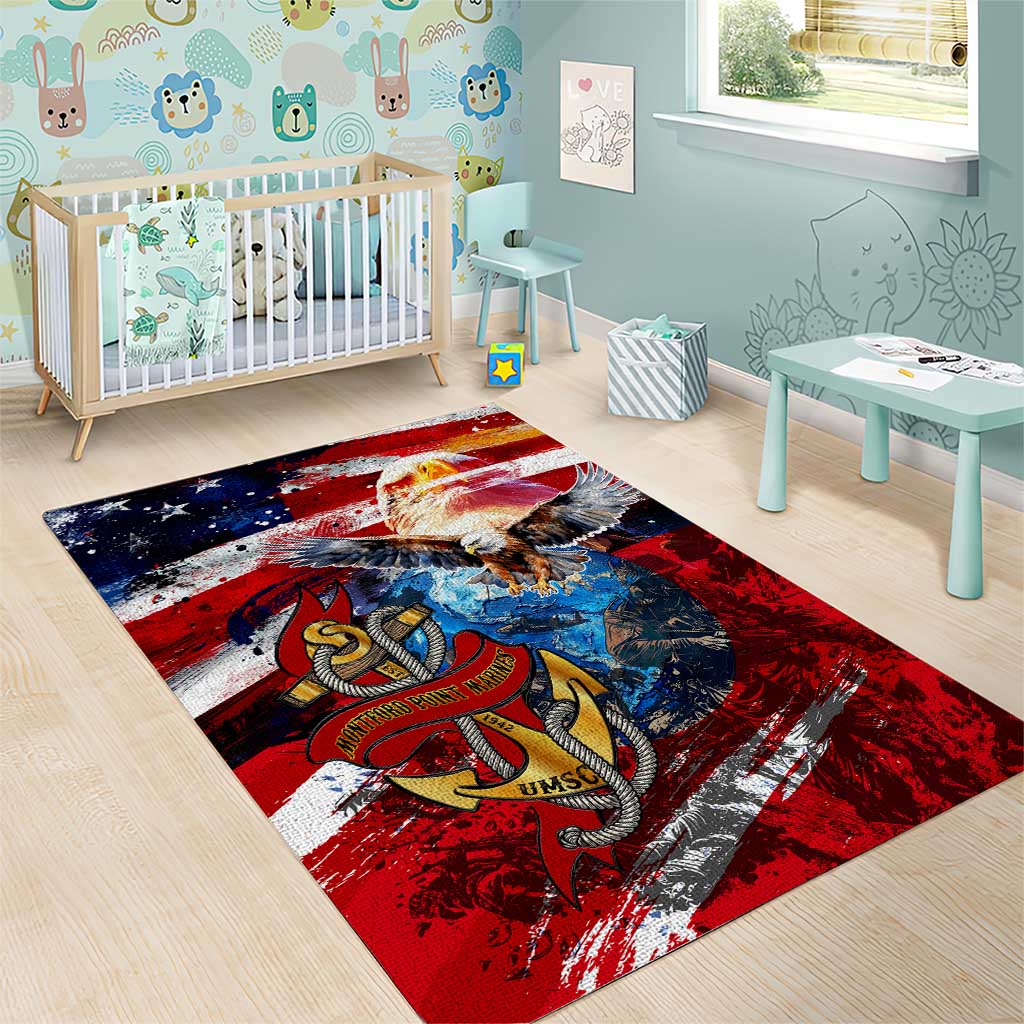 Montford Point Marines Area Rug African American Eagle Anchor Tribute DT02