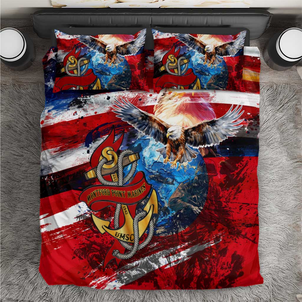 Montford Point Marines Bedding Set African American Eagle Anchor Tribute DT02