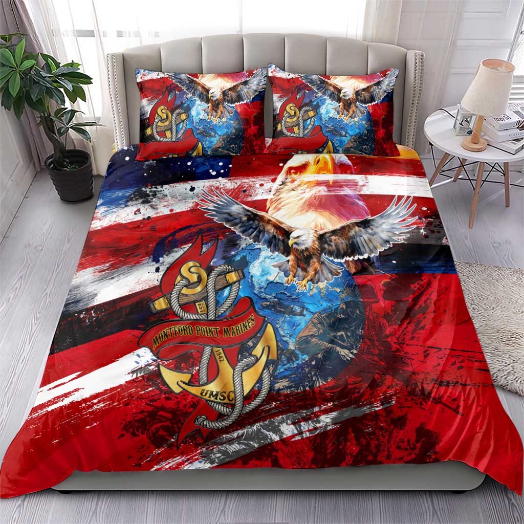 Montford Point Marines Bedding Set African American Eagle Anchor Tribute DT02