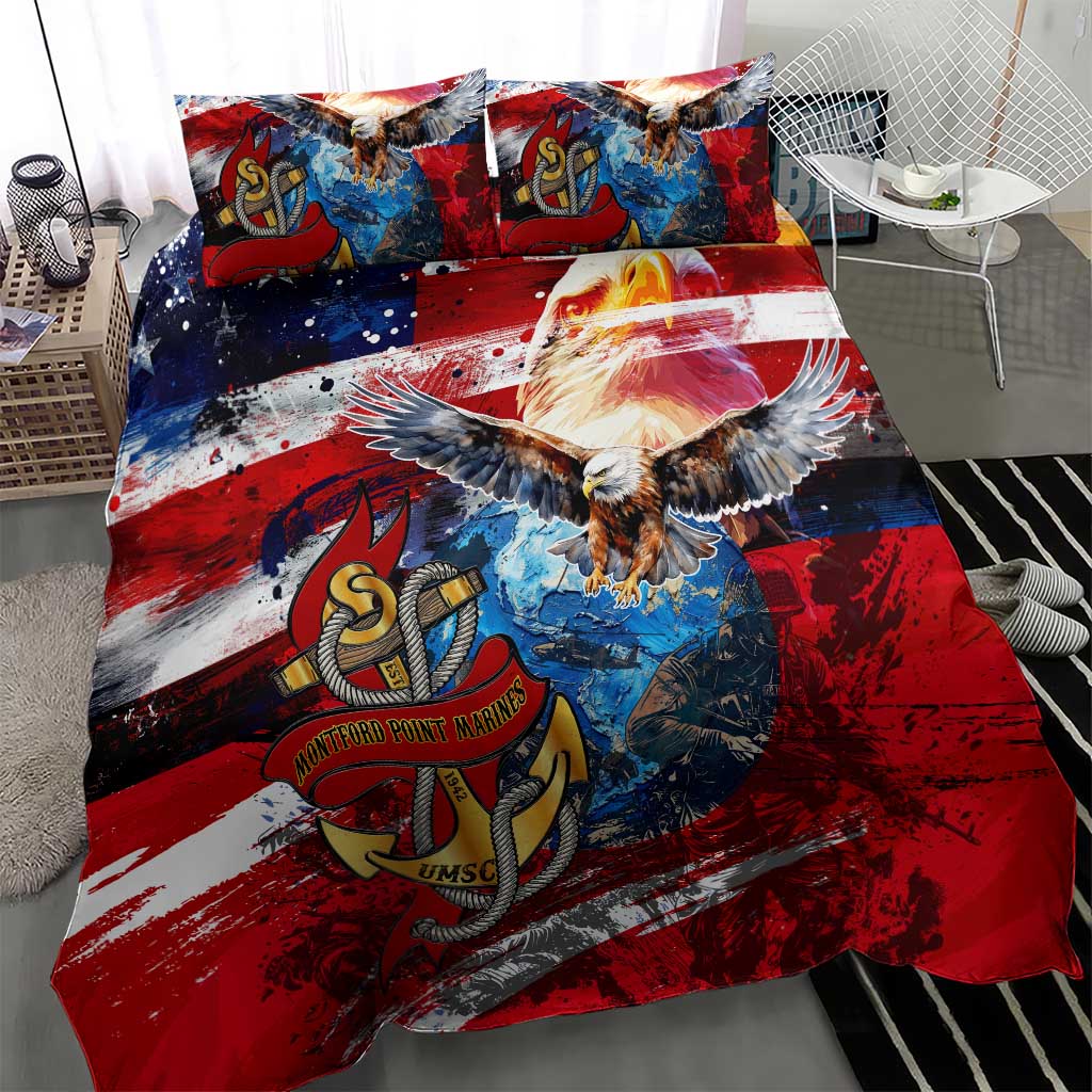 Montford Point Marines Bedding Set African American Eagle Anchor Tribute DT02