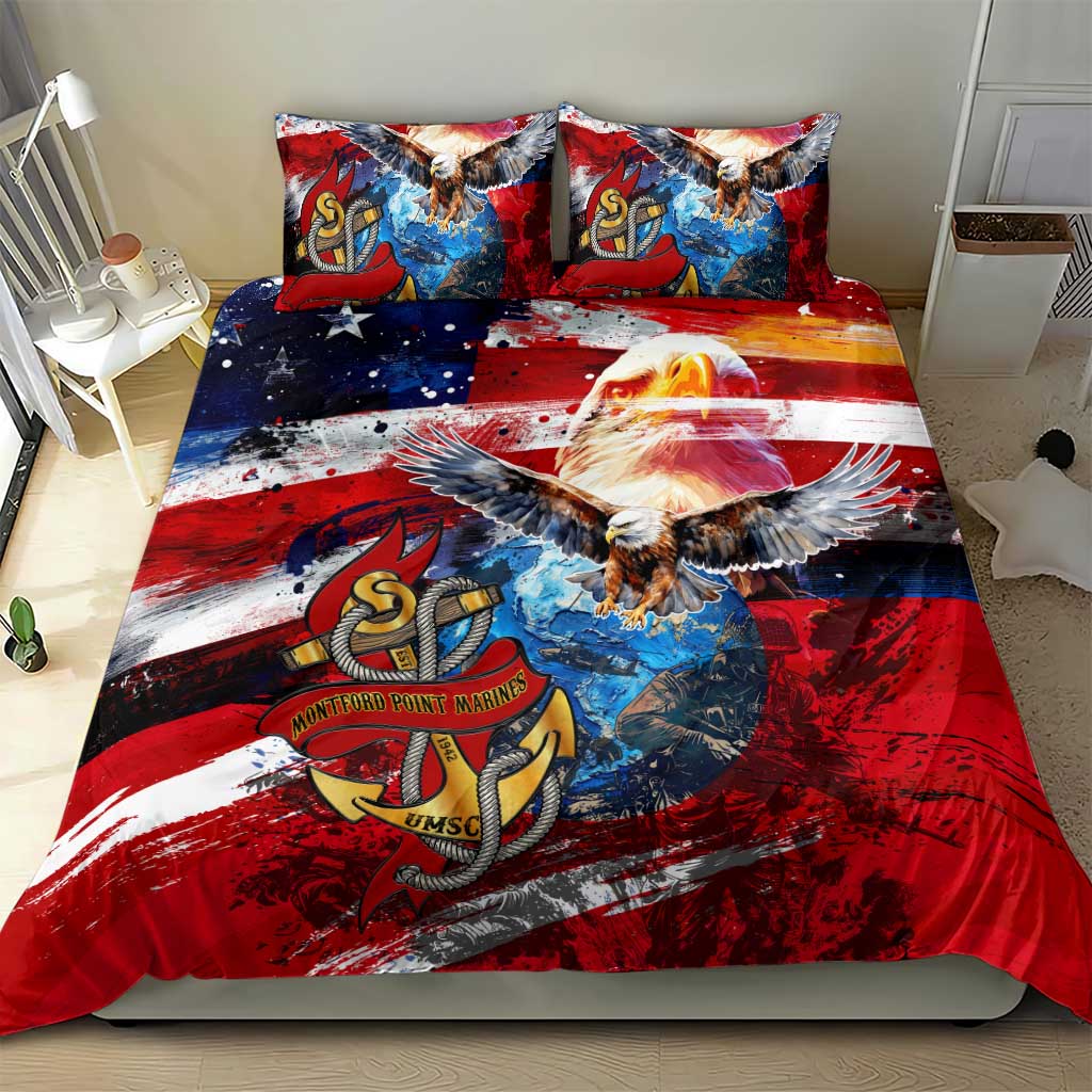Montford Point Marines Bedding Set African American Eagle Anchor Tribute DT02