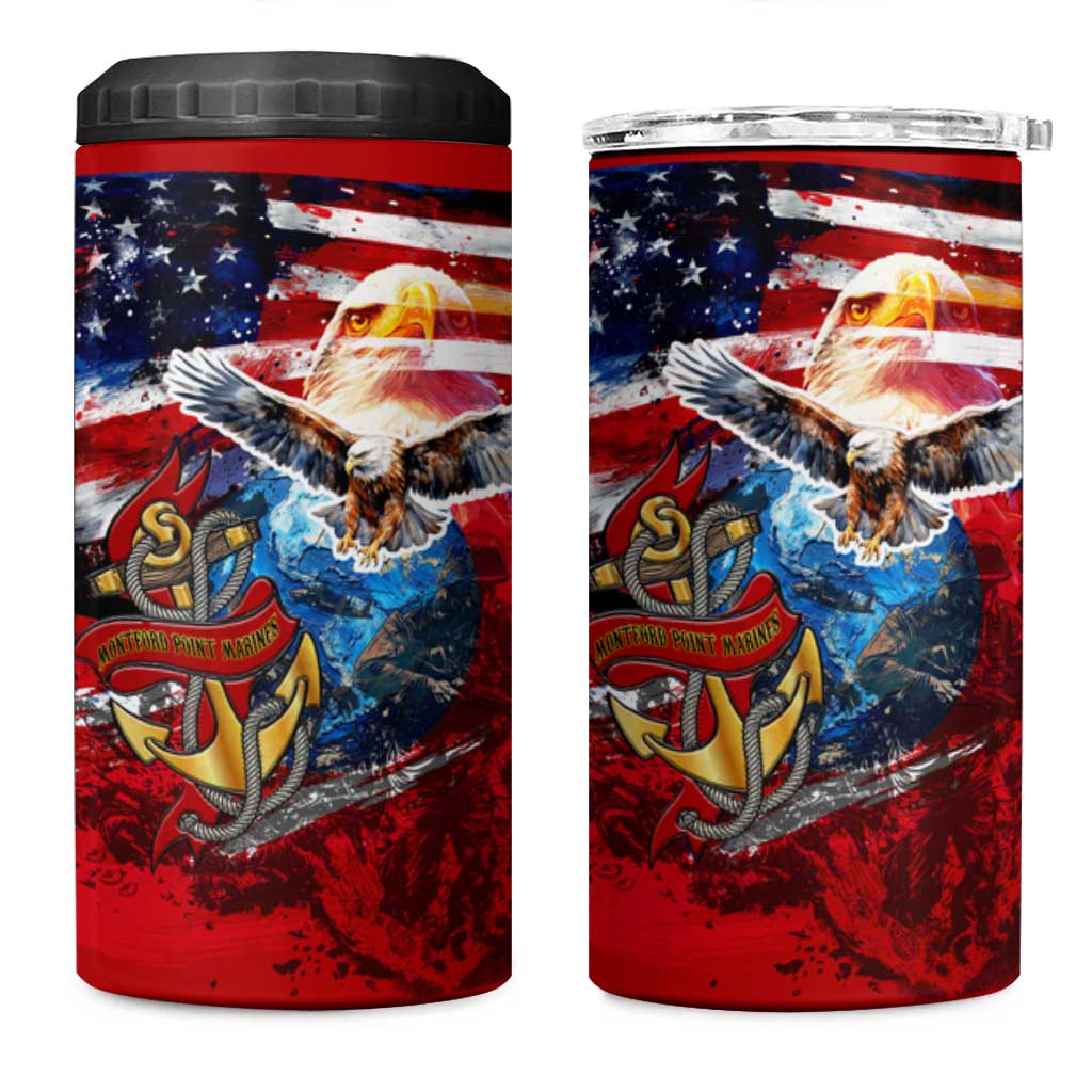 Montford Point Marines 4 in 1 Can Cooler Tumbler African American Eagle Anchor Tribute DT02
