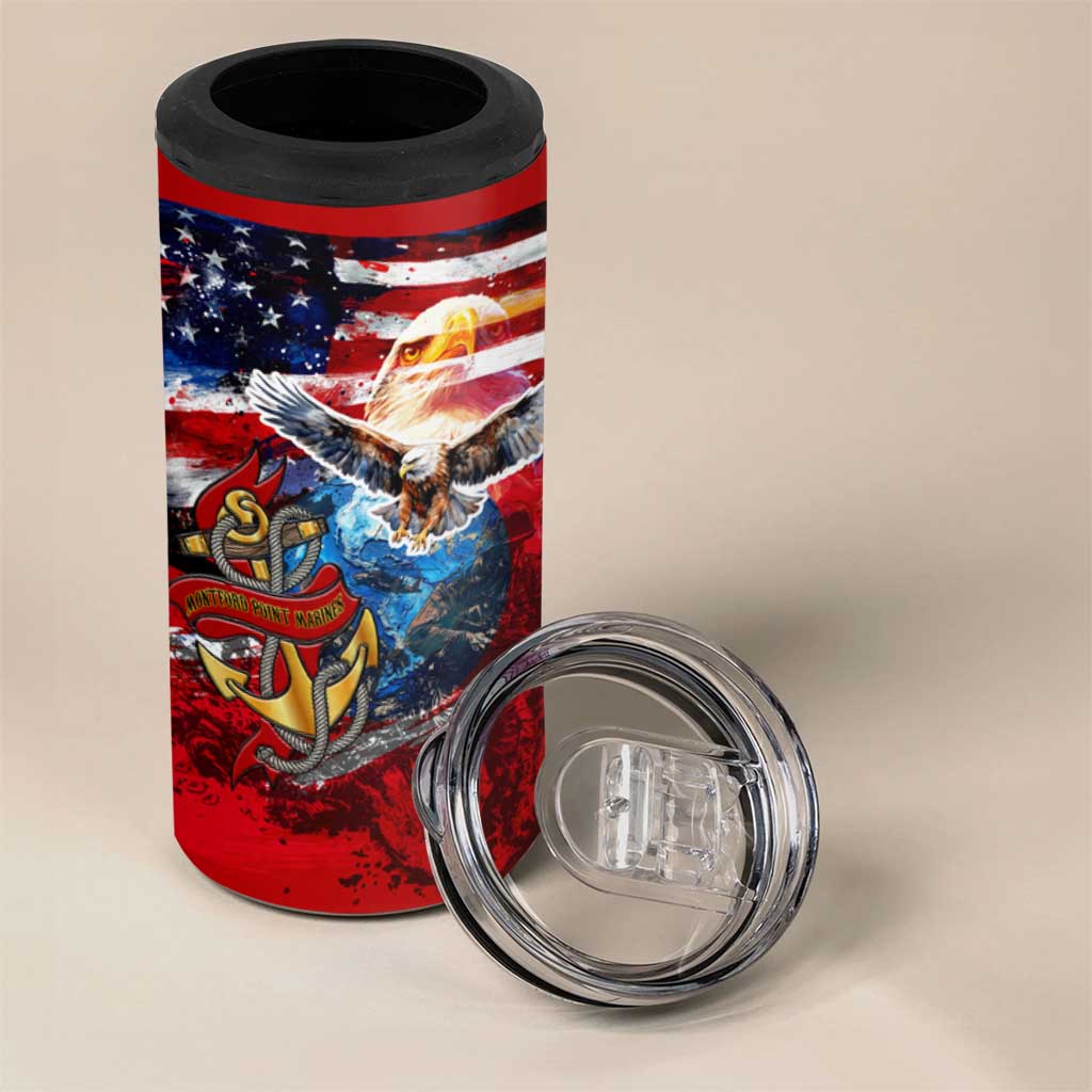 Montford Point Marines 4 in 1 Can Cooler Tumbler African American Eagle Anchor Tribute DT02