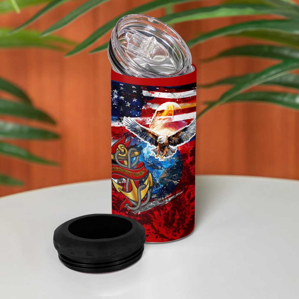 Montford Point Marines 4 in 1 Can Cooler Tumbler African American Eagle Anchor Tribute DT02