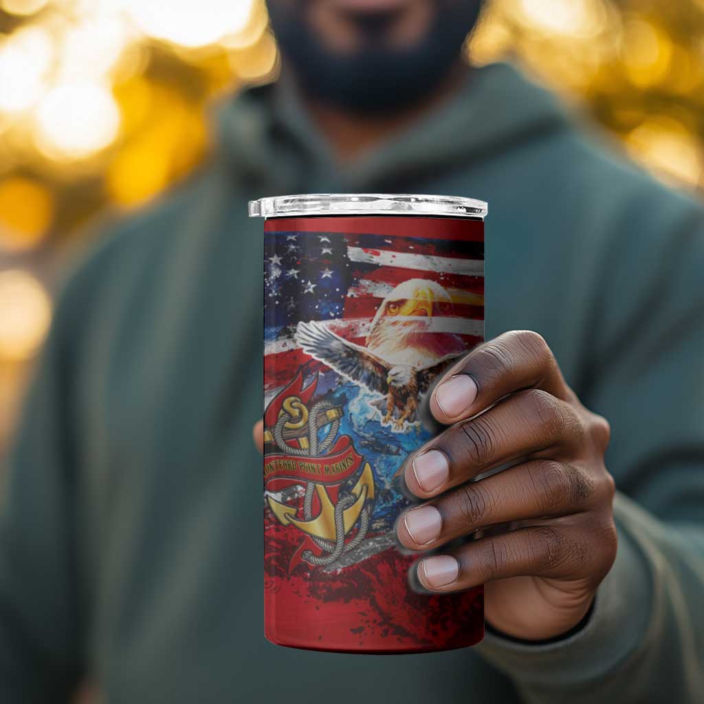 Montford Point Marines 4 in 1 Can Cooler Tumbler African American Eagle Anchor Tribute DT02