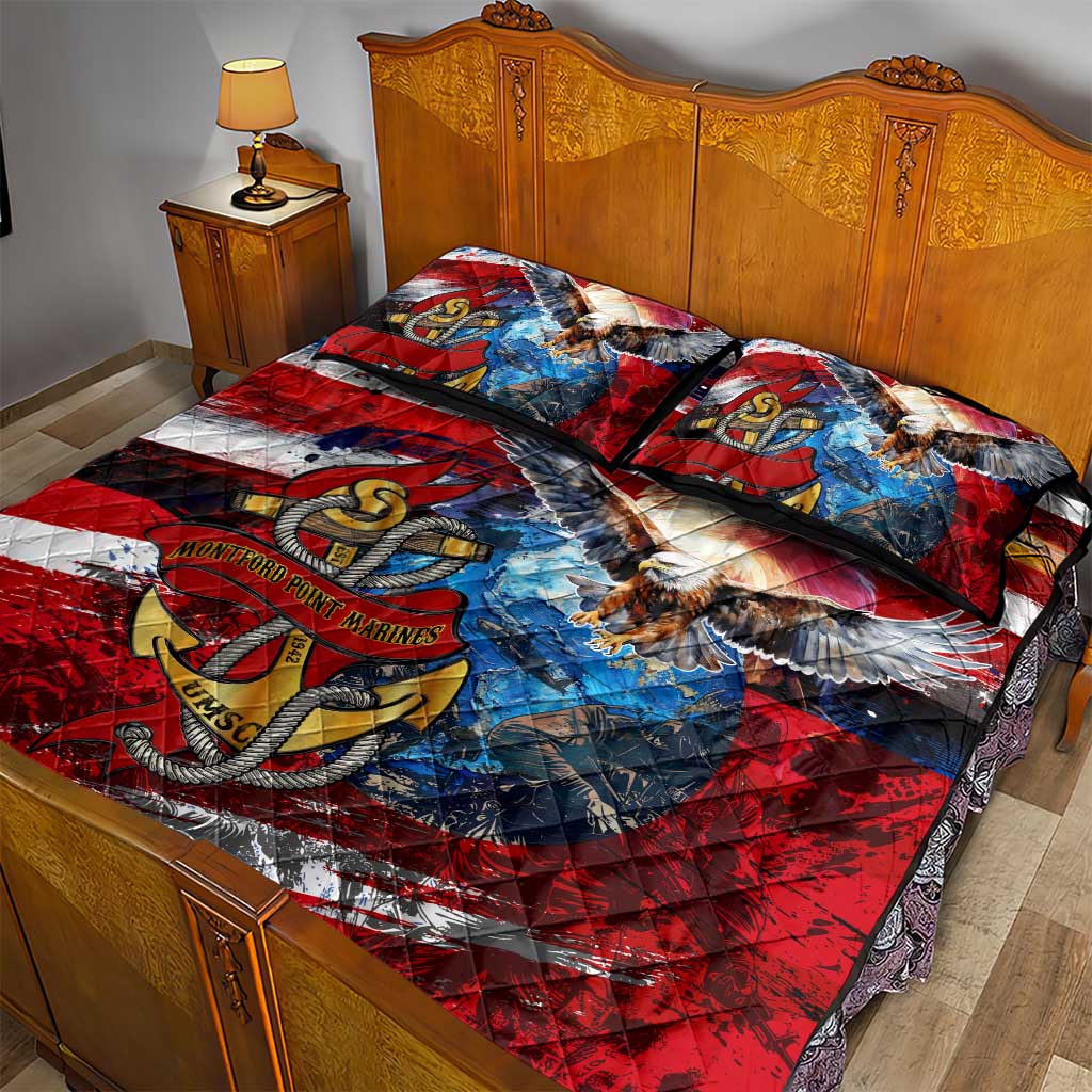 Montford Point Marines Quilt Bed Set African American Eagle Anchor Tribute DT02