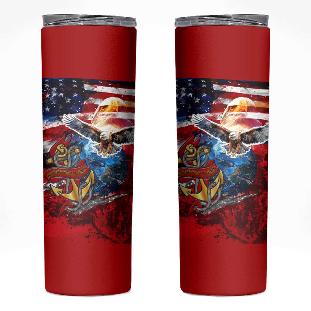 Montford Point Marines Skinny Tumbler African American Eagle Anchor Tribute DT02