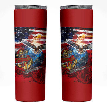 Montford Point Marines Skinny Tumbler African American Eagle Anchor Tribute DT02