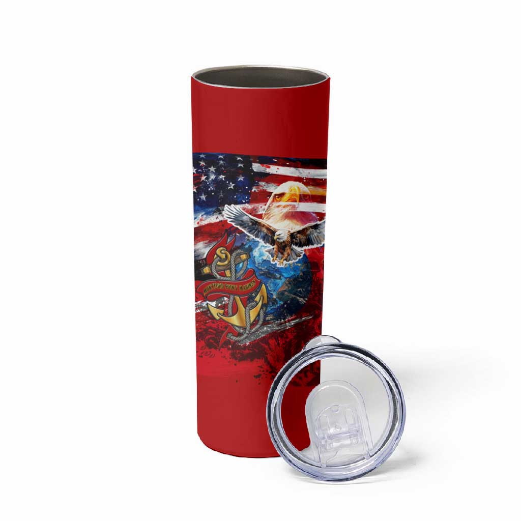 Montford Point Marines Skinny Tumbler African American Eagle Anchor Tribute DT02