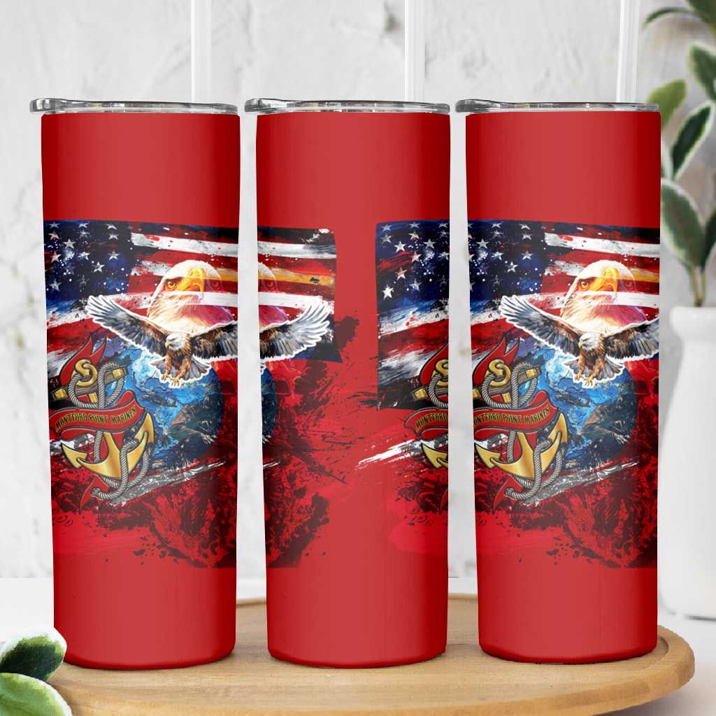 Montford Point Marines Skinny Tumbler African American Eagle Anchor Tribute DT02