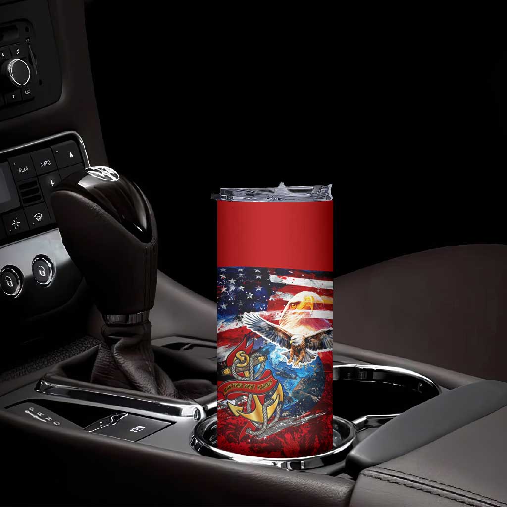 Montford Point Marines Skinny Tumbler African American Eagle Anchor Tribute DT02