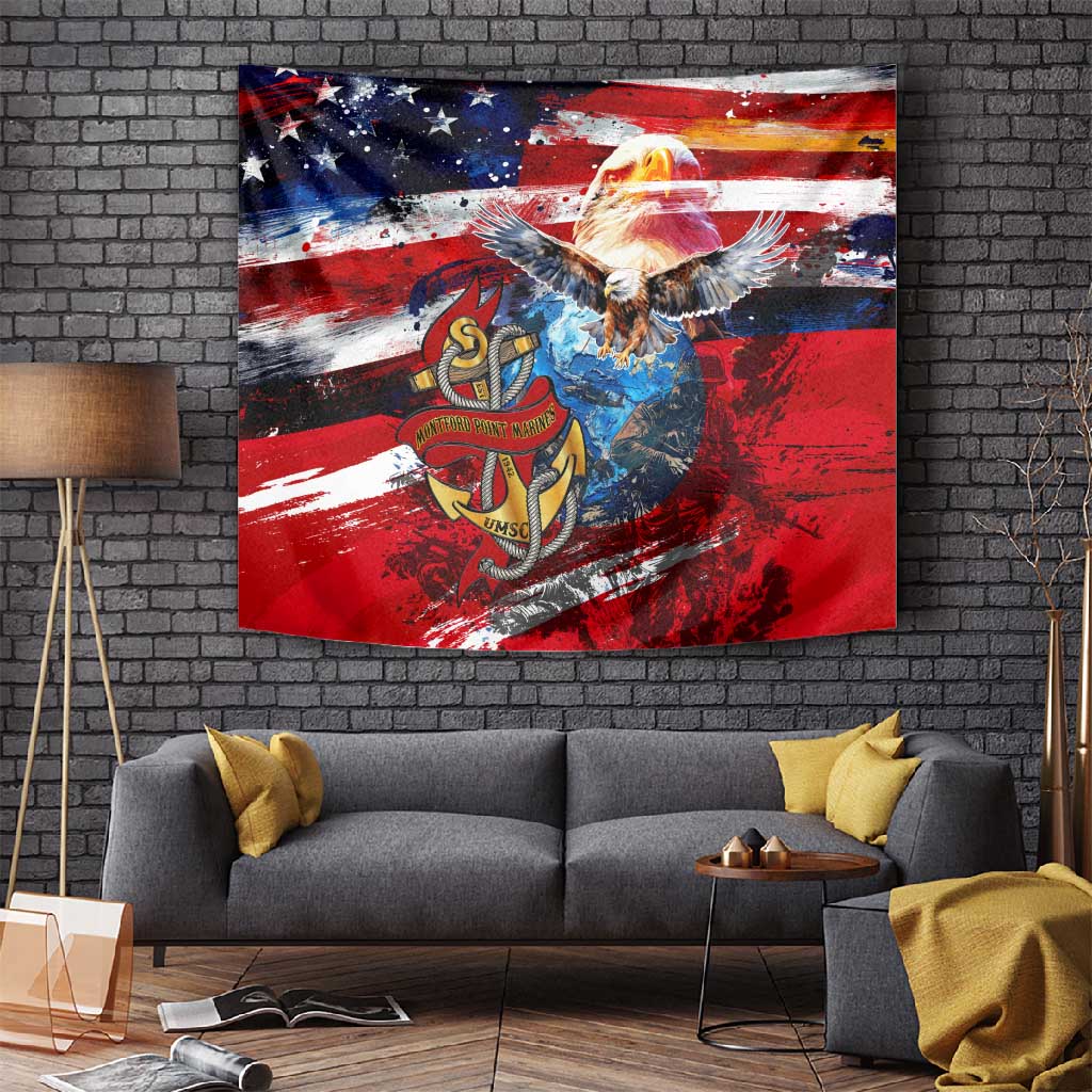 Montford Point Marines Tapestry African American Eagle Anchor Tribute DT02