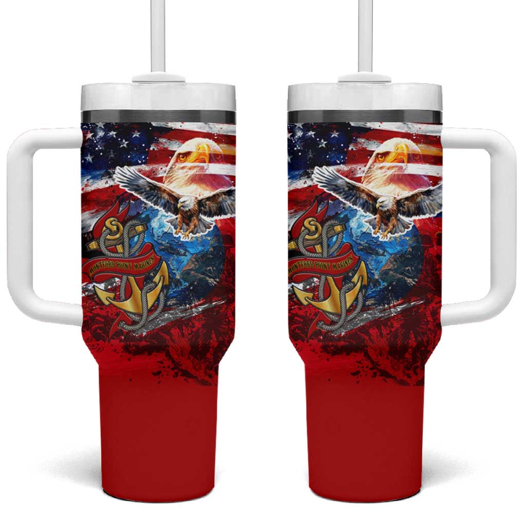 Montford Point Marines Tumbler With Handle African American Eagle Anchor Tribute DT02