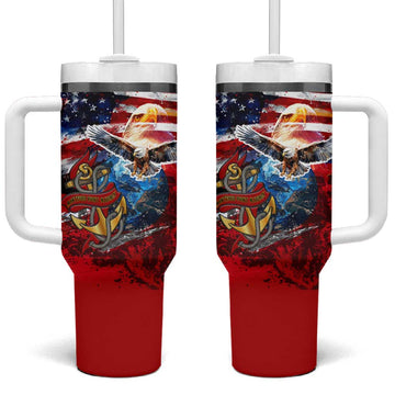Montford Point Marines Tumbler With Handle African American Eagle Anchor Tribute DT02