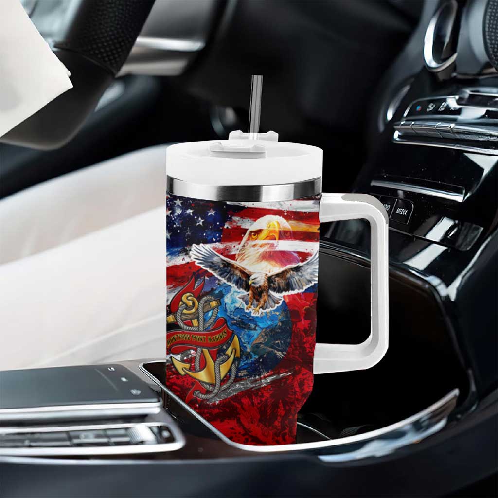 Montford Point Marines Tumbler With Handle African American Eagle Anchor Tribute DT02