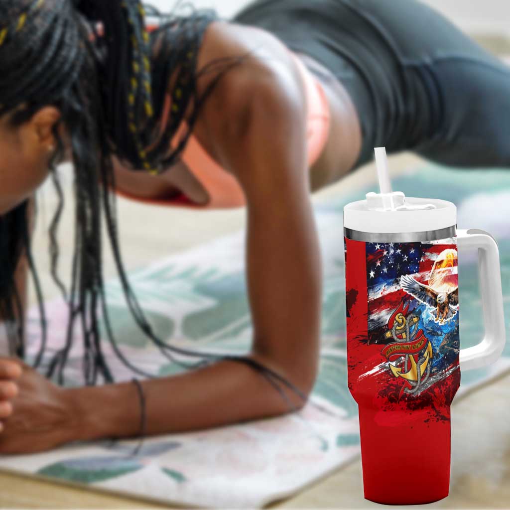 Montford Point Marines Tumbler With Handle African American Eagle Anchor Tribute DT02