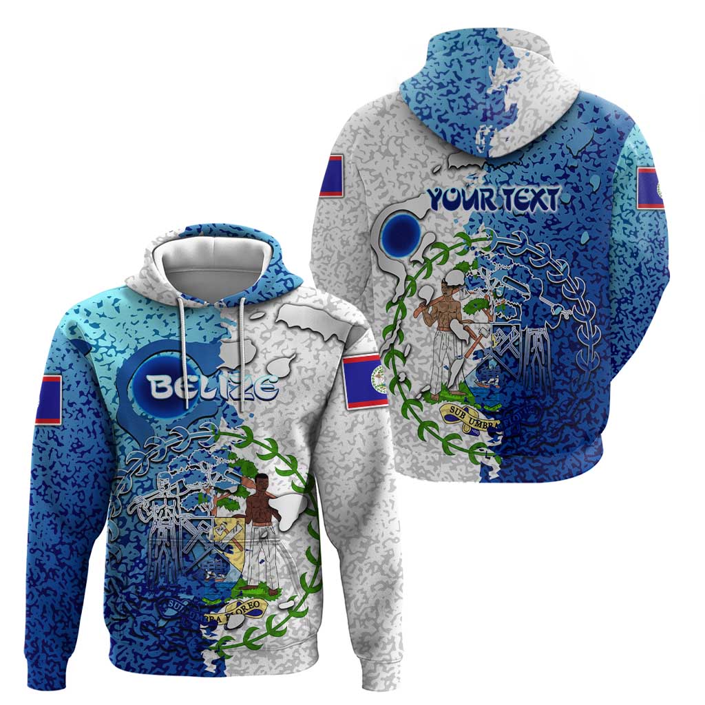 The Deep Heart Of Belize Hoodie Belize Abstract Heritage Ocean Blue Splash Art DT02