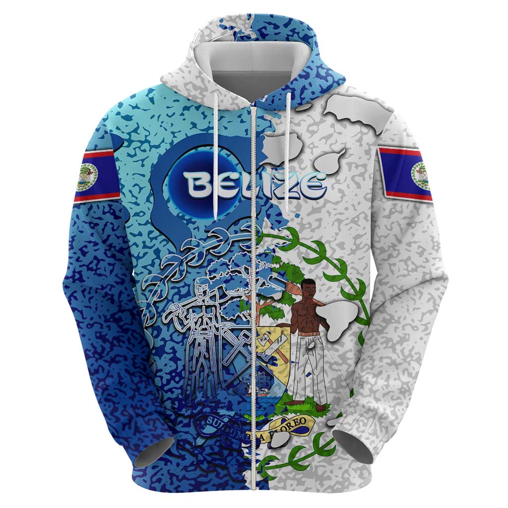 The Deep Heart Of Belize Hoodie Belize Abstract Heritage Ocean Blue Splash Art DT02